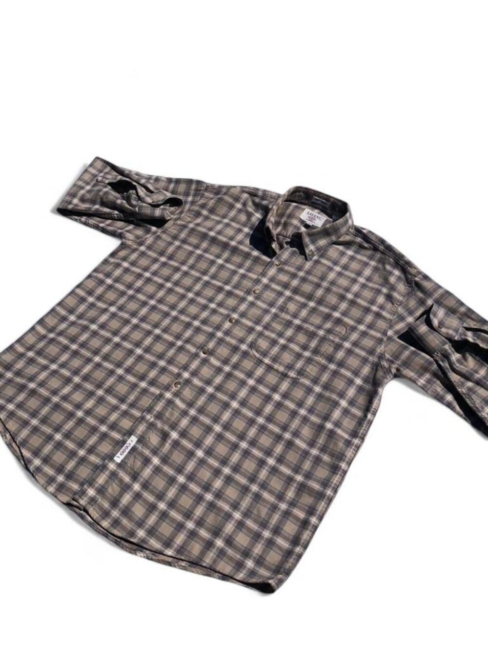 Savane Pro 2000s Plaid Button Down Shirt Men’s XL Brown Blue Dadcore